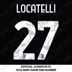 Locatelli 27 (Official Juventus 2021/22 Away Name and Numbering)